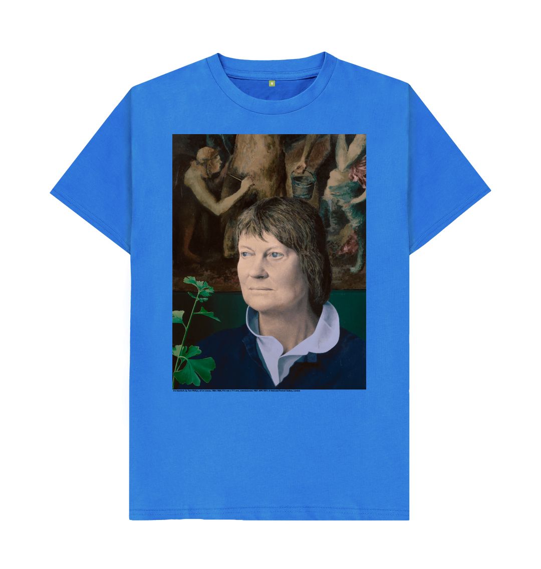 Bright blue iris murdoch unisex t shirt