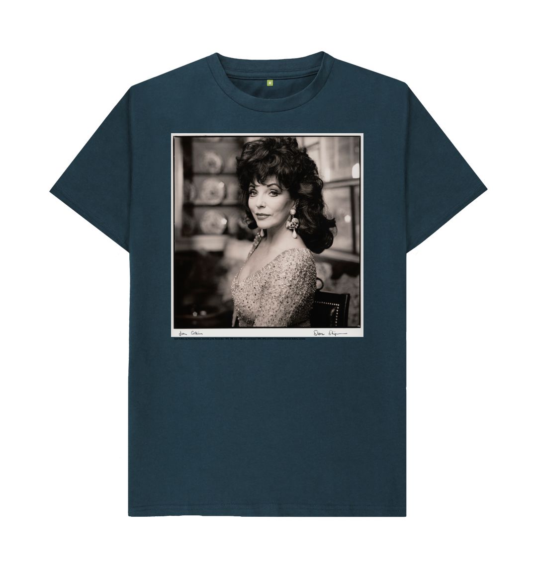 Denim blue joan collins unisex t shirt