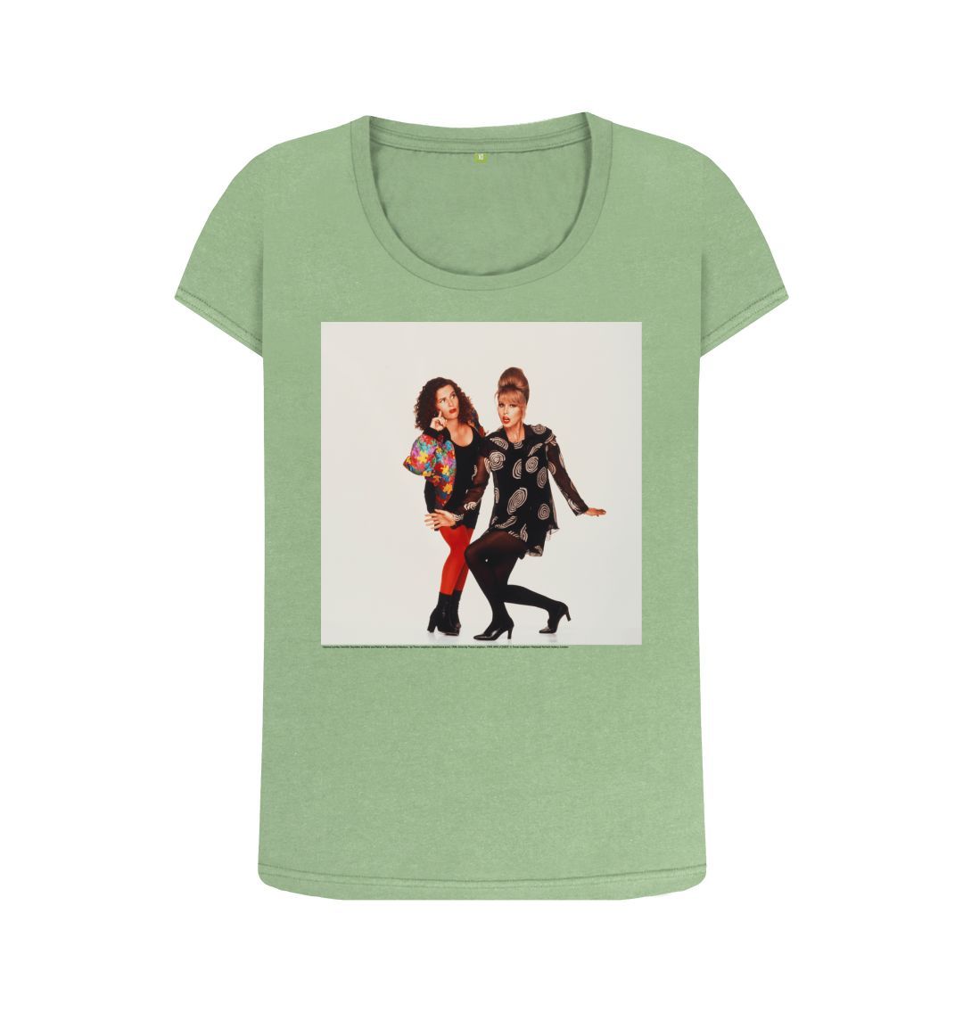 Sage joanna lumley; jennifer saunders as edina and patsy in 'absolutely fabulous' women's scoop neck t shirt
