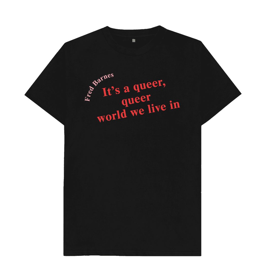 Black fred barnes quote unisex t shirt with red font