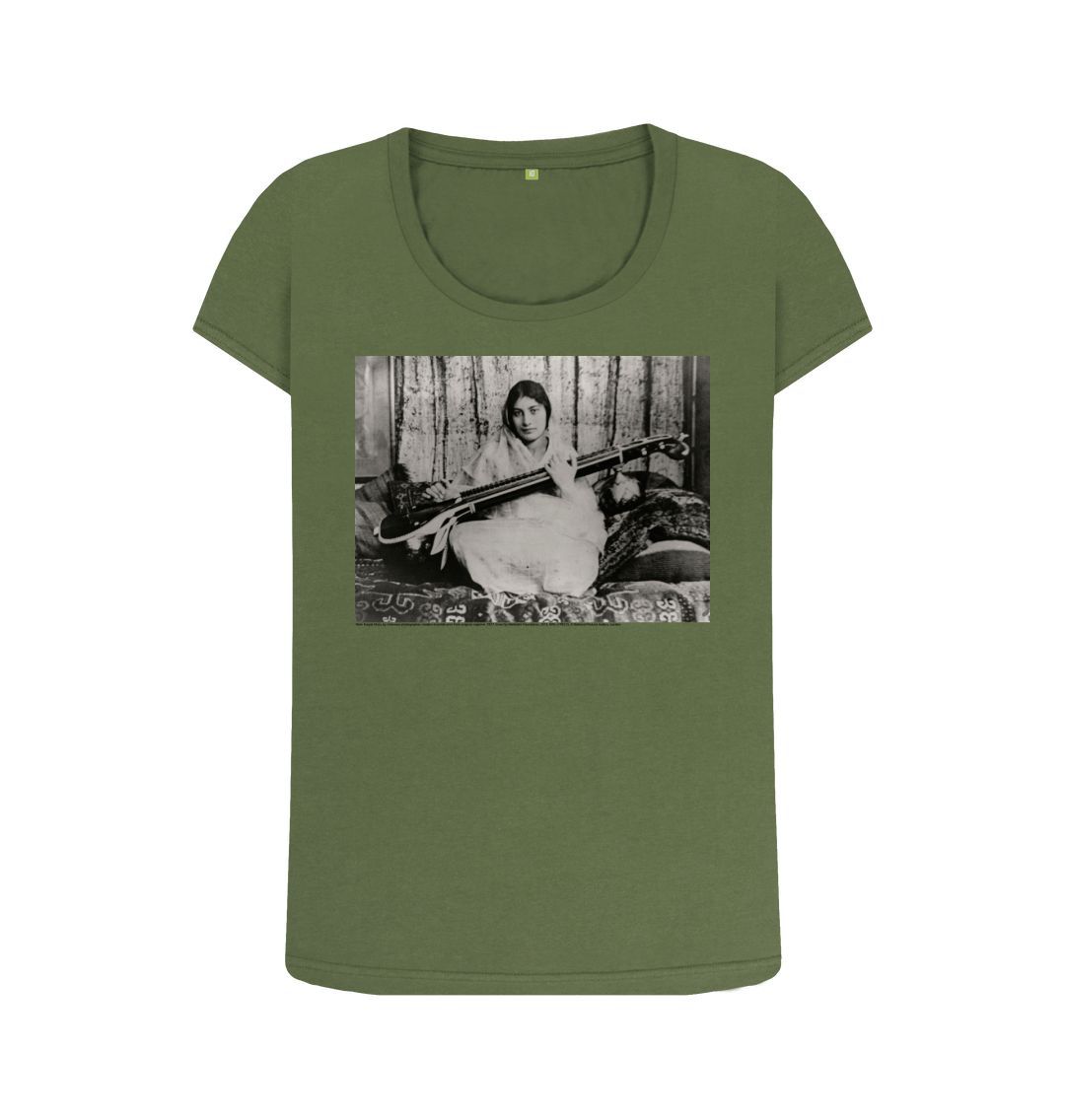 Khaki noor inayat khan women's scoop neck t shirt