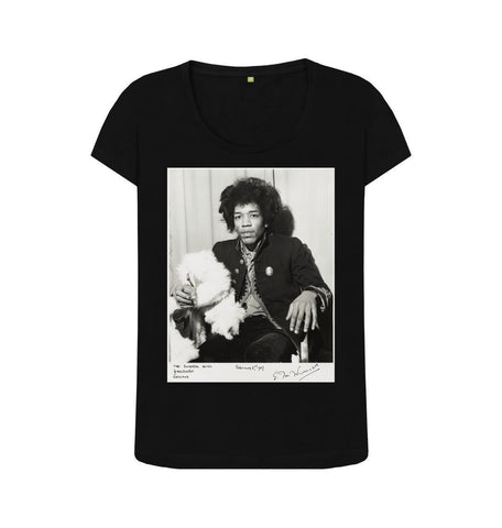 Black Jimi Hendrix Women's Scoop Neck T-shirt