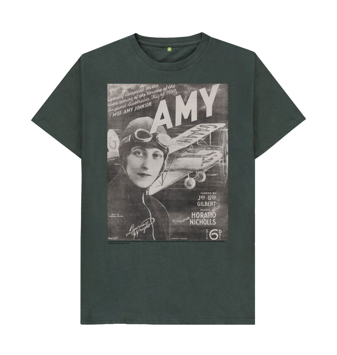 Dark grey amy johnson sheet music cover unisex t shirt
