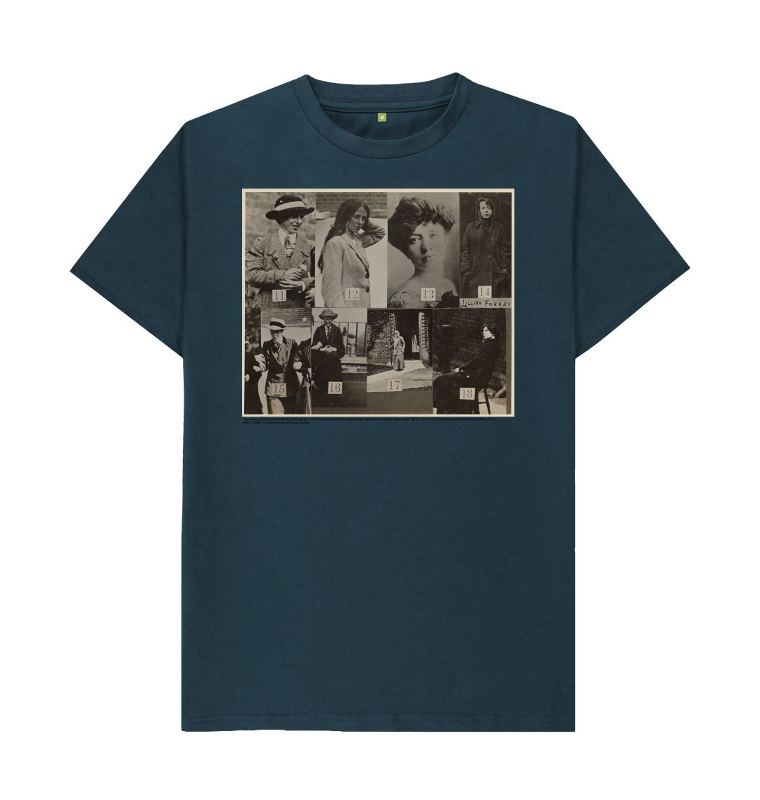 Denim blue 'surveillance photograph of militant suffragettes' npg x132847 unisex t shirt