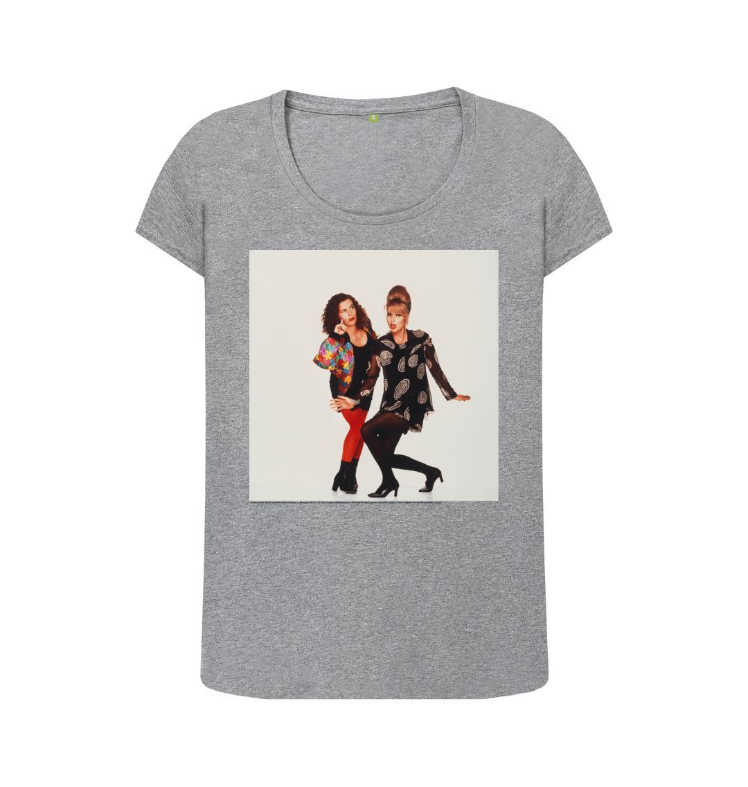 Athletic grey joanna lumley; jennifer saunders as edina and patsy in 'absolutely fabulous' women's scoop neck t shirt