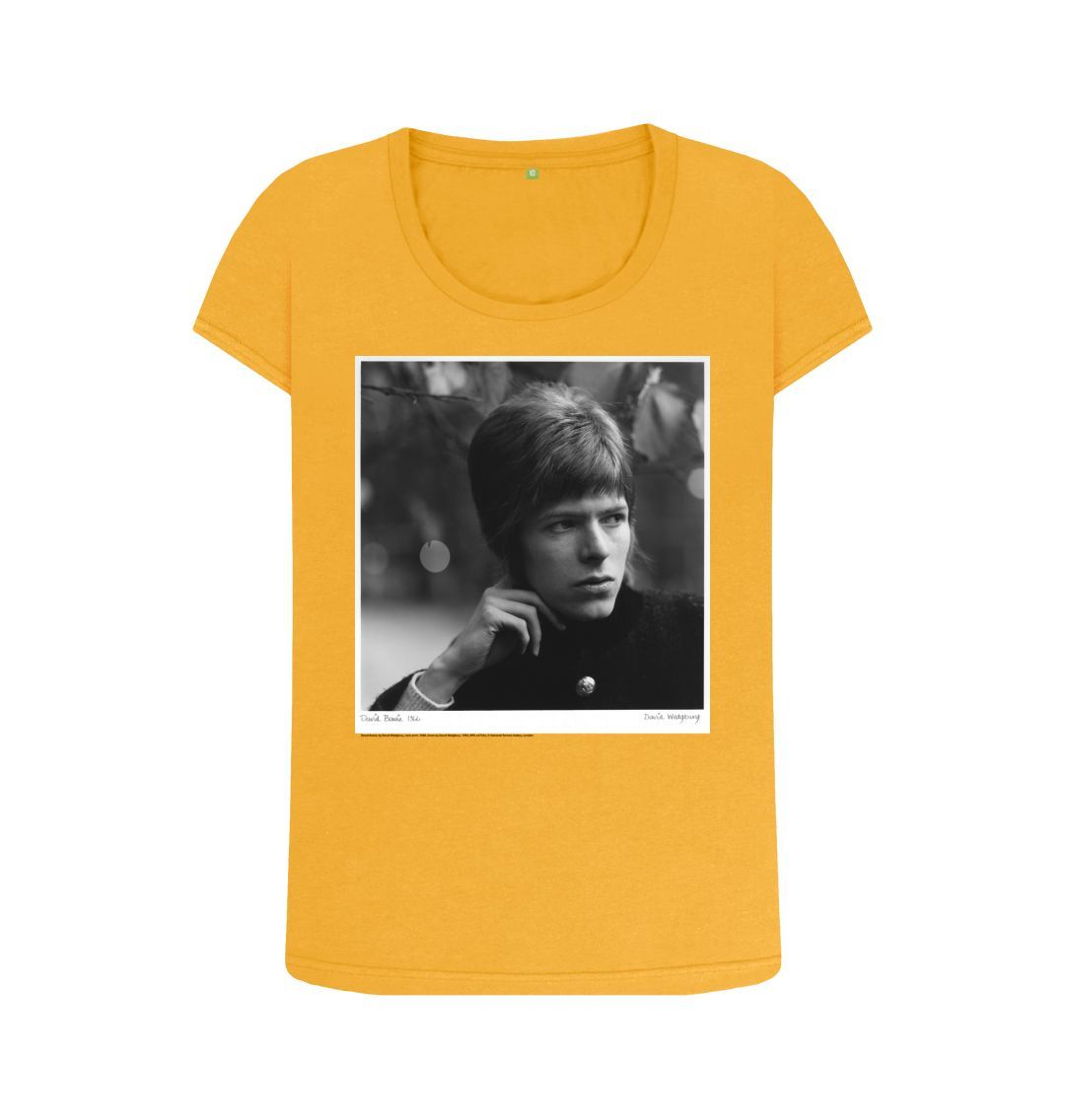 Mustard david bowie women's scoop neck t shirt