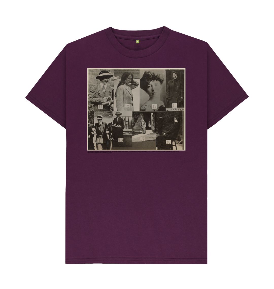 Purple 'surveillance photograph of militant suffragettes' npg x132847 unisex t shirt