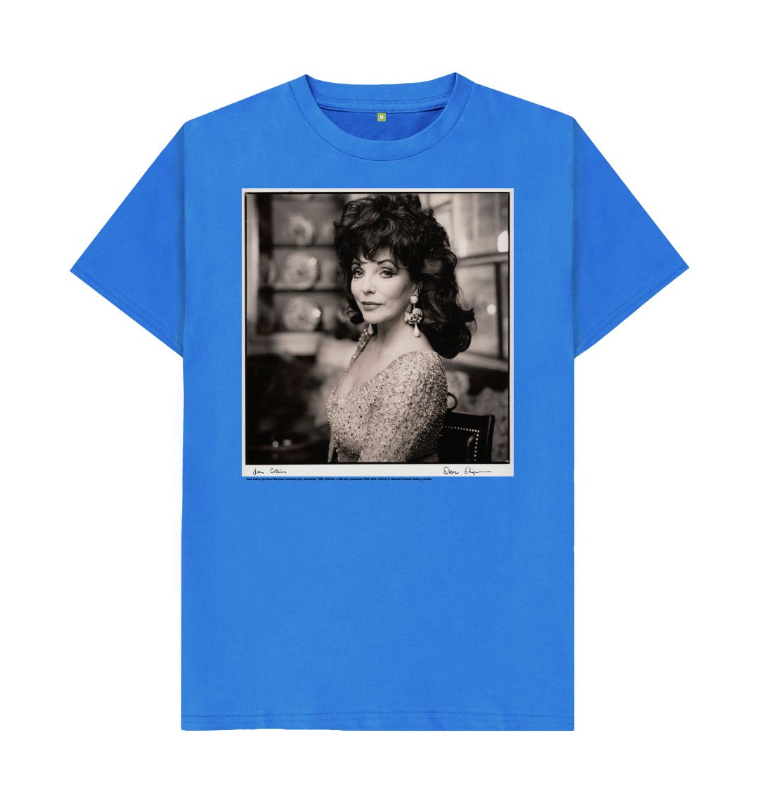 Bright blue joan collins unisex t shirt