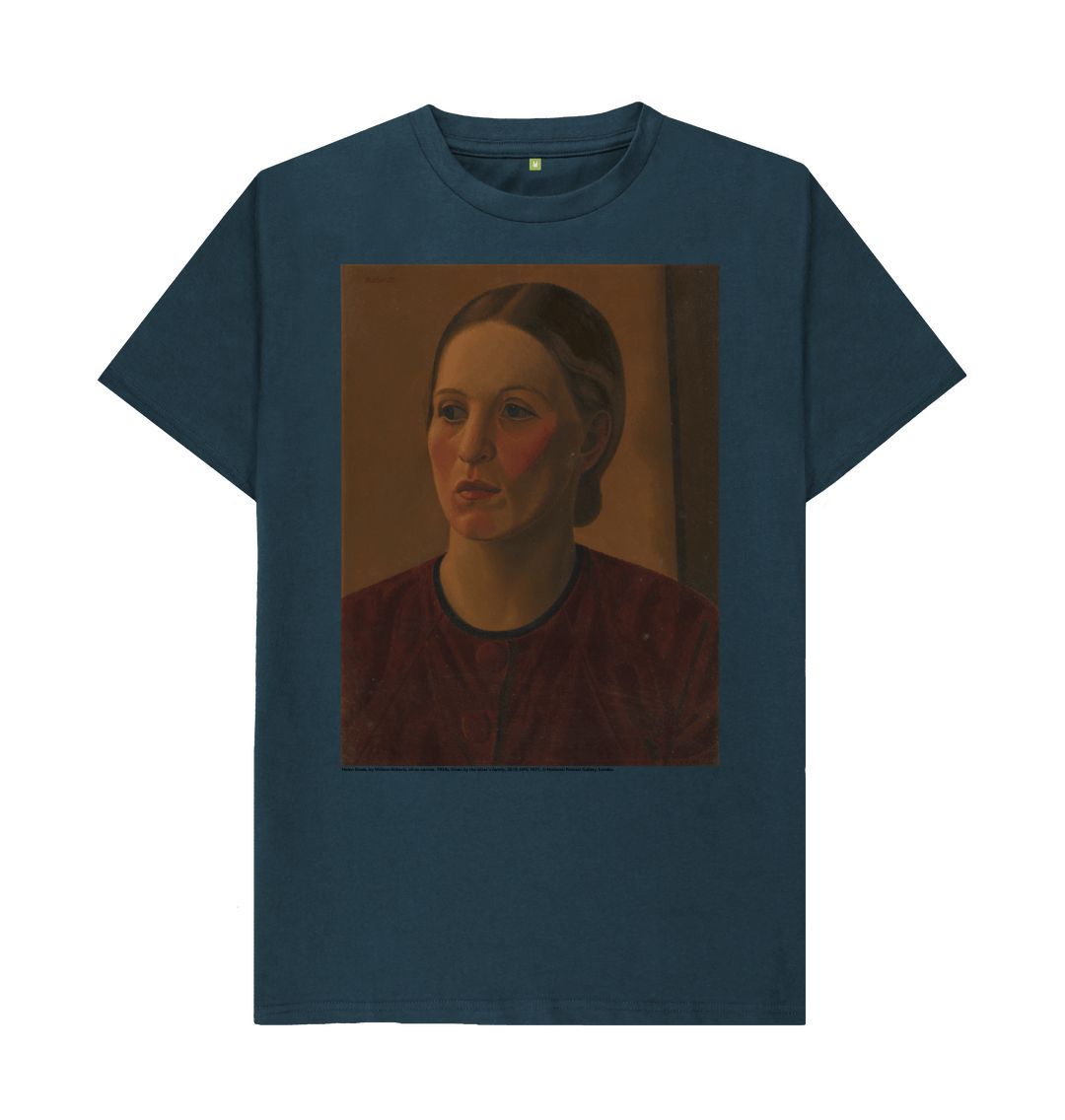 Denim blue helen brook unisex crew neck t shirt