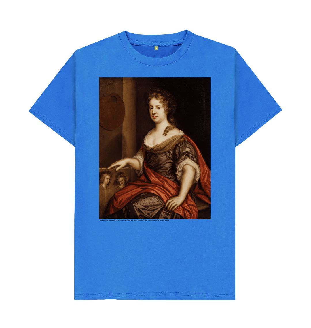 Bright blue mary beale unisex crew neck t shirt