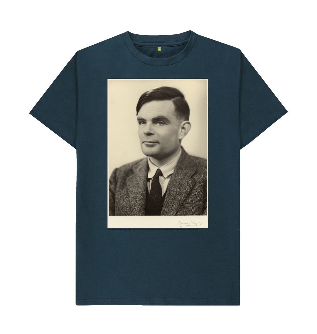 Denim blue alan turing unisex t shirt