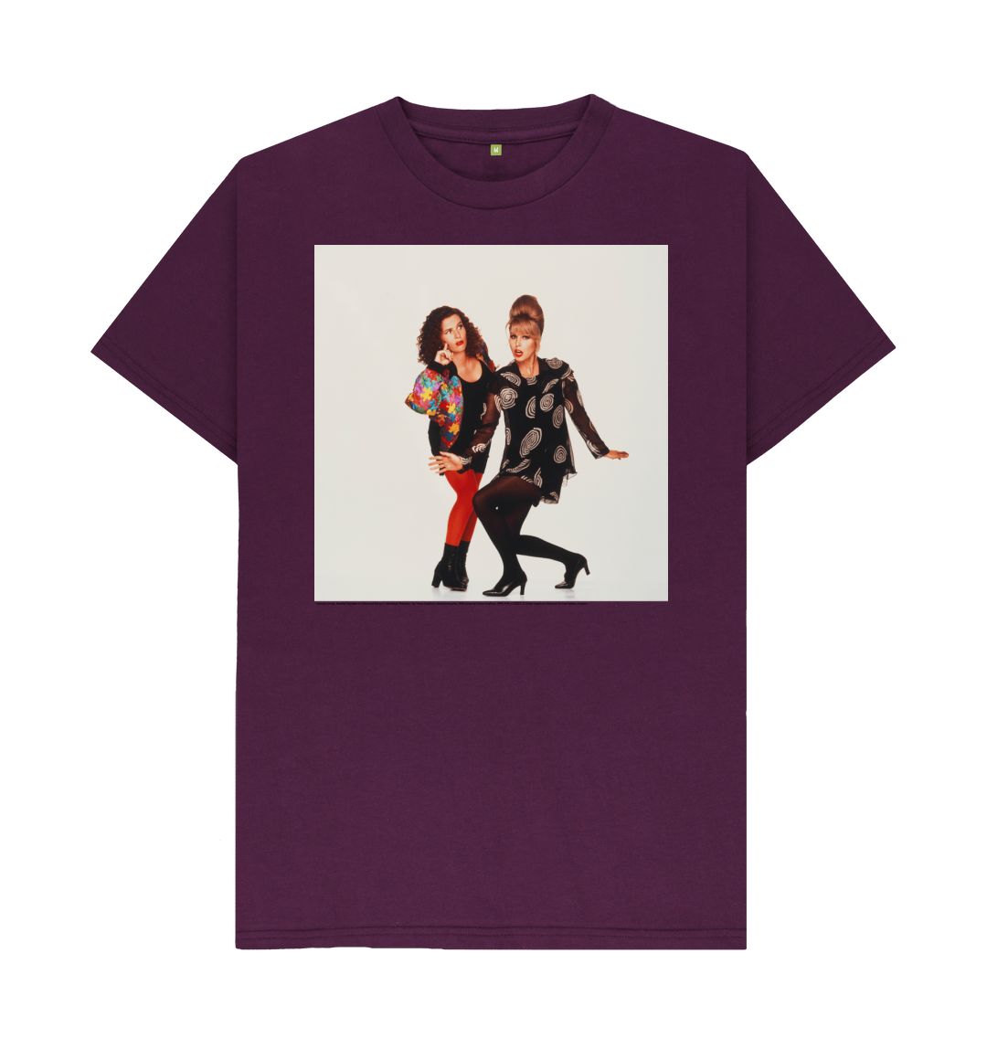 Purple joanna lumley; jennifer saunders as edina and patsy in 'absolutely fabulous' unisex crew neck t shirt