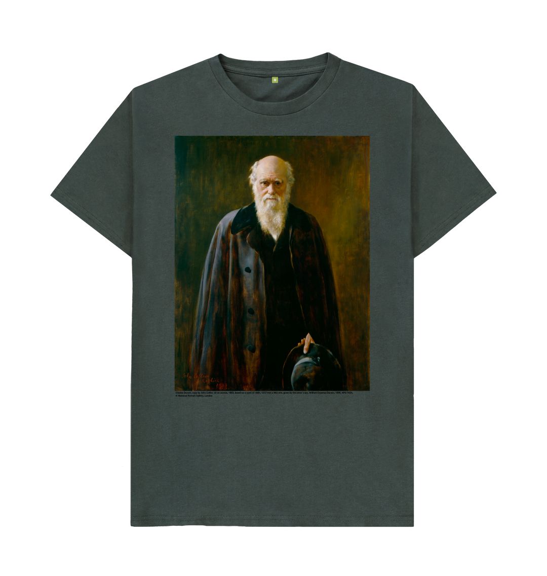Dark grey charles darwin unisex t shirt