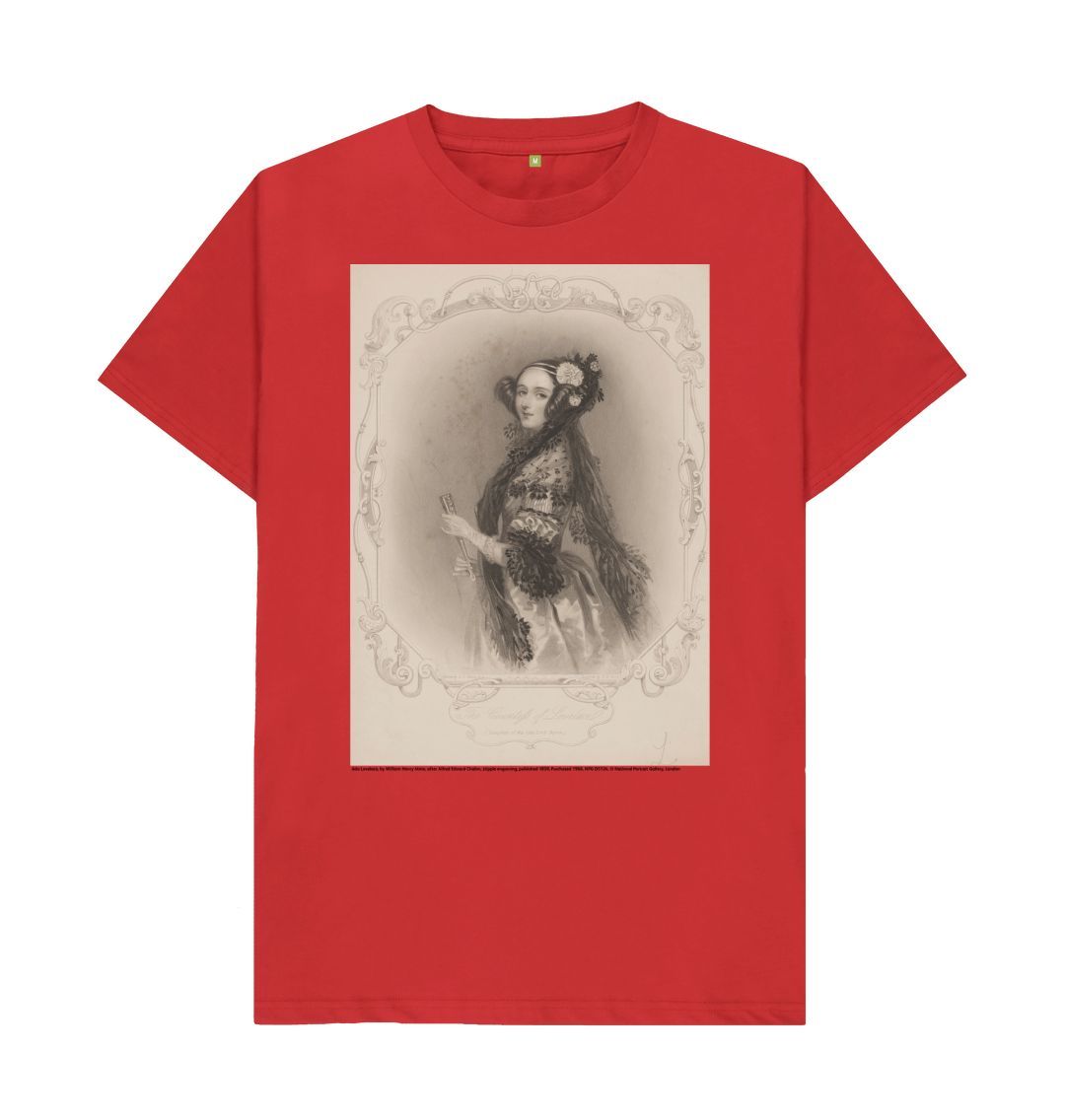Red ada lovelace unisex crew neck t shirt
