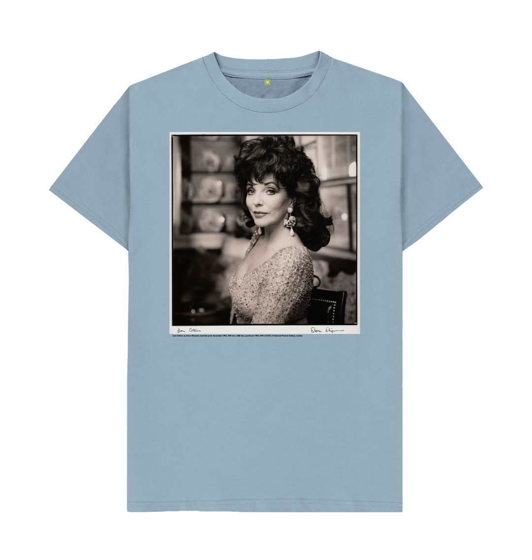 Stone blue joan collins unisex t shirt