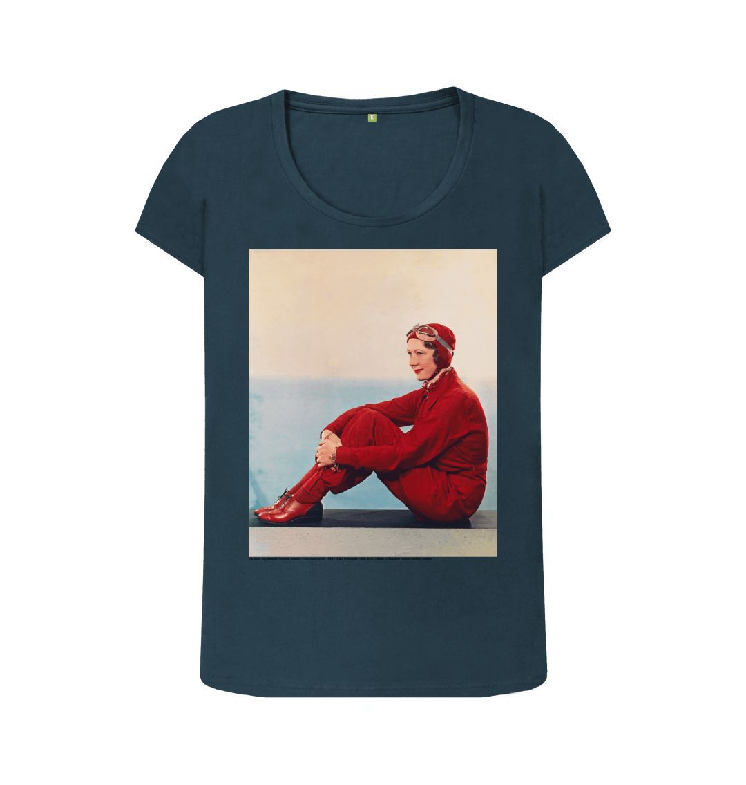 Denim blue jill scott women's scoop neck t shirt