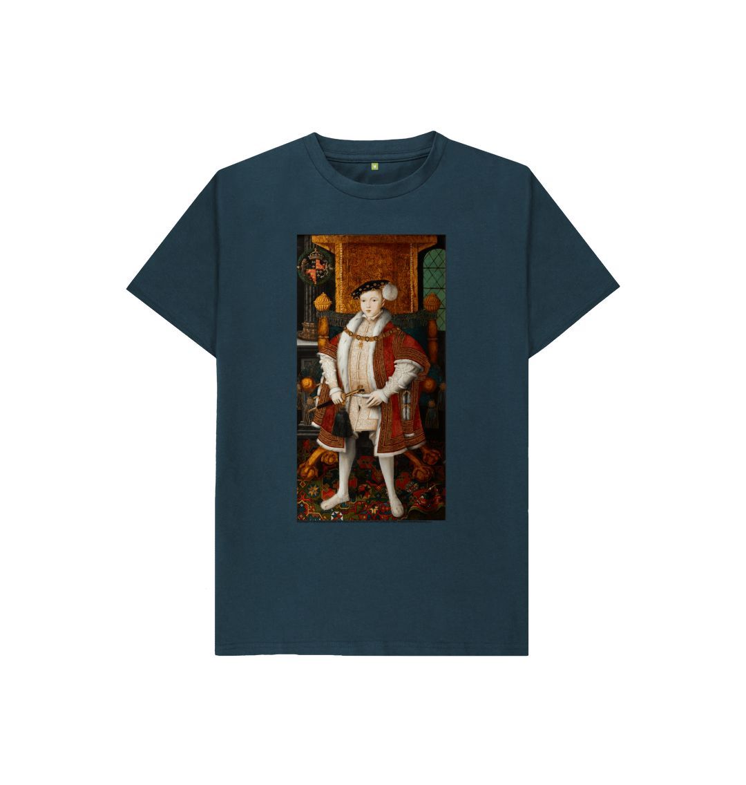 Denim blue king edward vi kids t shirt