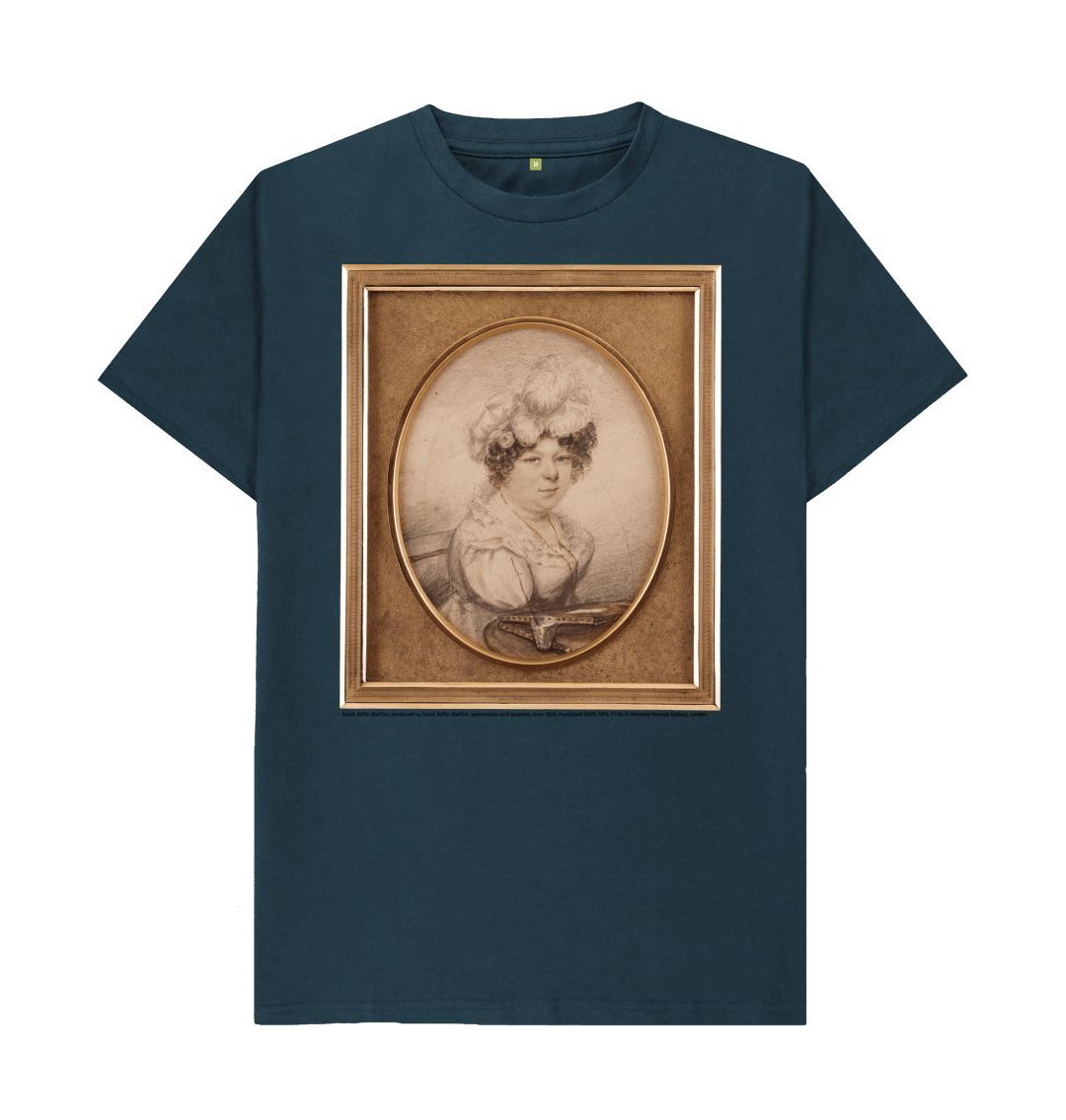 Denim blue sarah biffin unisex crew neck t shirt