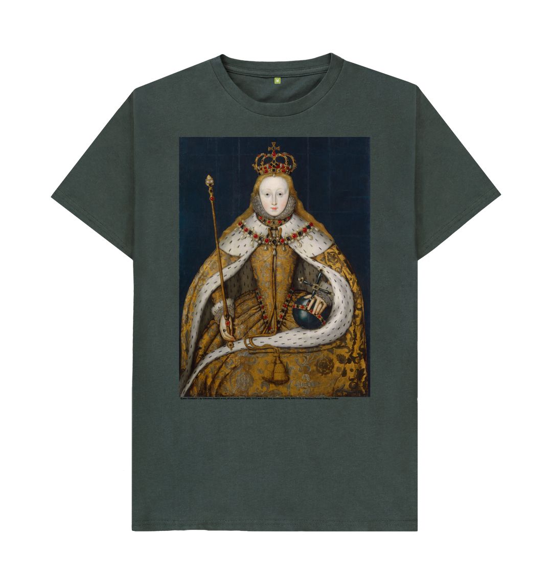 Dark grey queen elizabeth i unisex t shirt