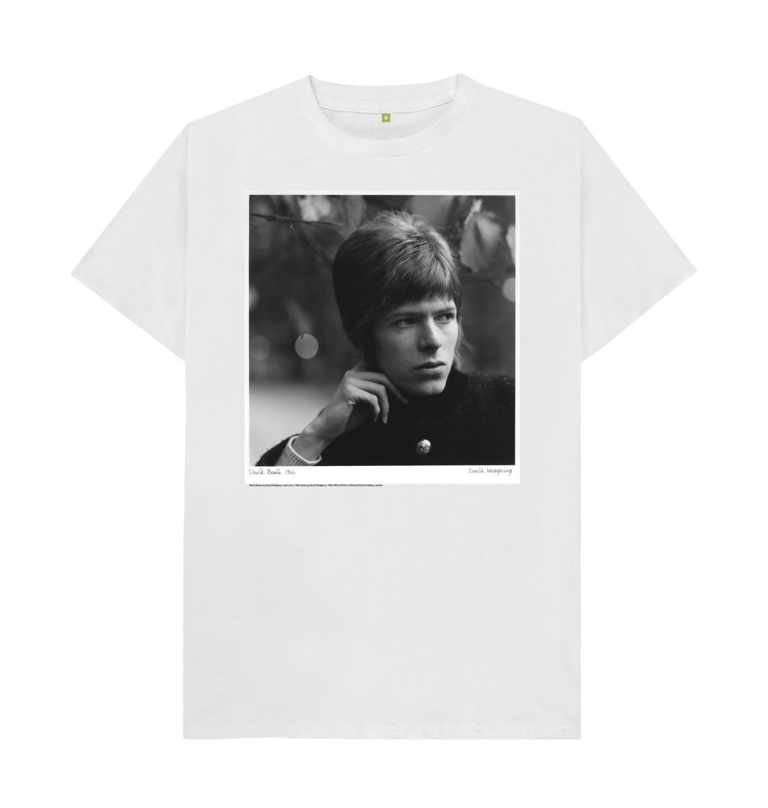 White david bowie unisex crew neck t shirt