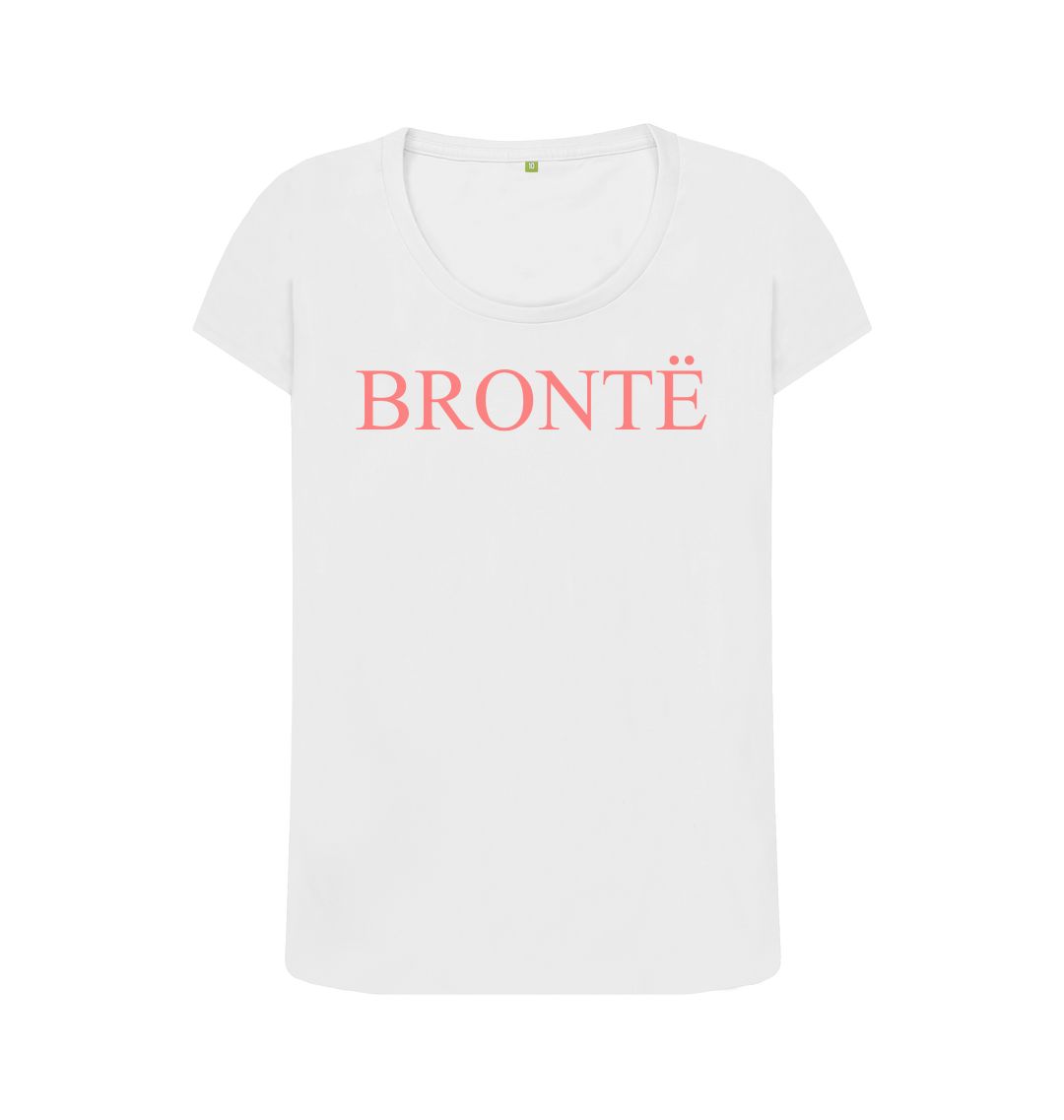 White bront\u00cb women's scoop neck t shirt
