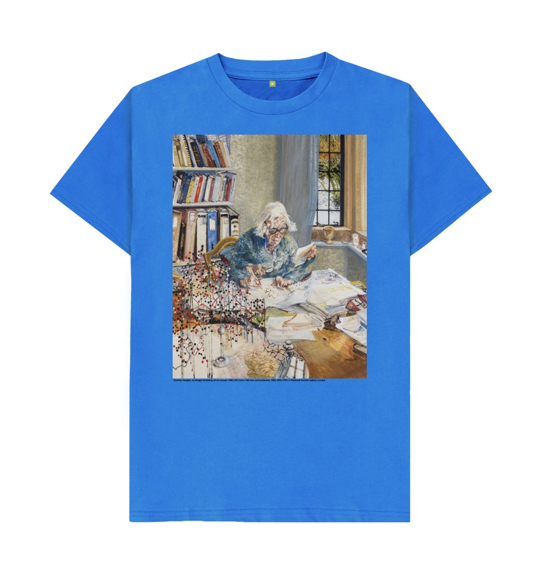 Bright blue dorothy hodgkin unisex t shirt