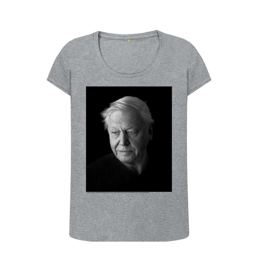 Athletic grey sir david attenborough women's scoop neck t shirt