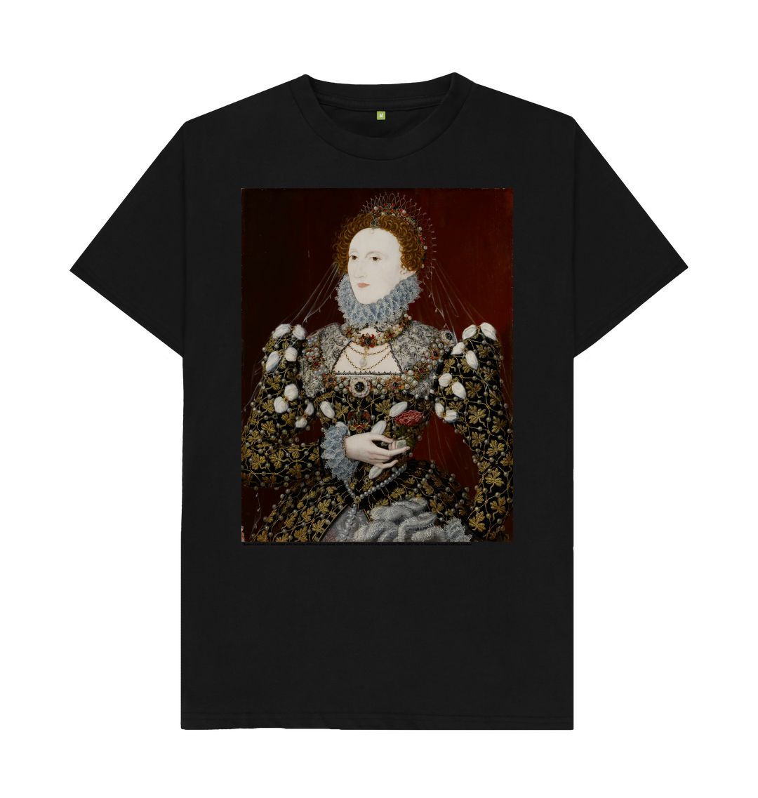 Black queen elizabeth i npg 190 unisex t shirt