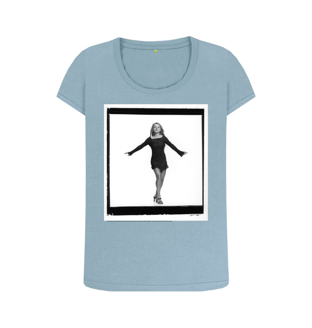Stone blue geri halliwell women's scoop neck t shirt