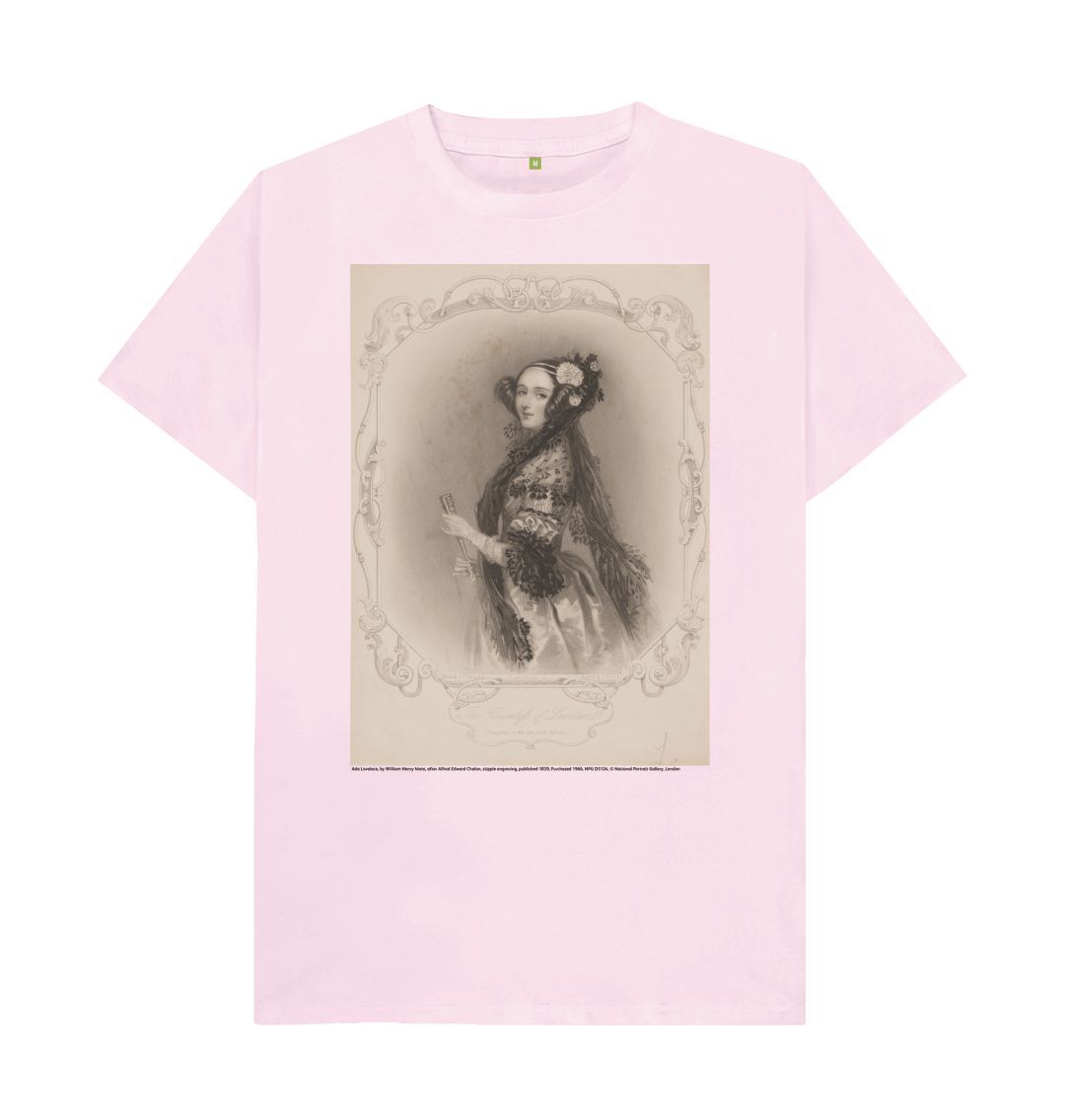 Pink ada lovelace unisex crew neck t shirt