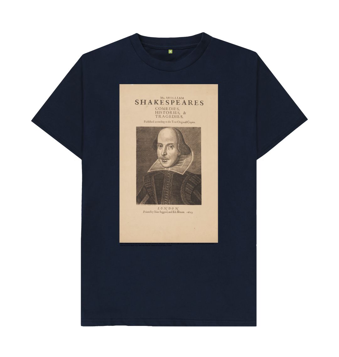 Navy blue william shakespeare unisex t shirt