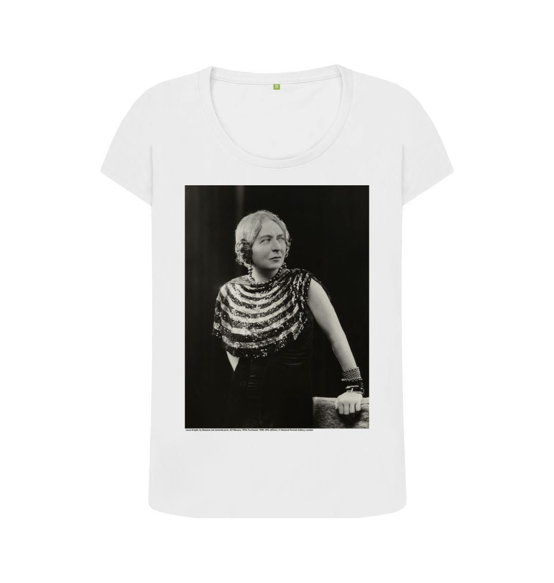 White laura knight women's scoop neck t shirt