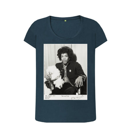 Denim Blue Jimi Hendrix Women's Scoop Neck T-shirt