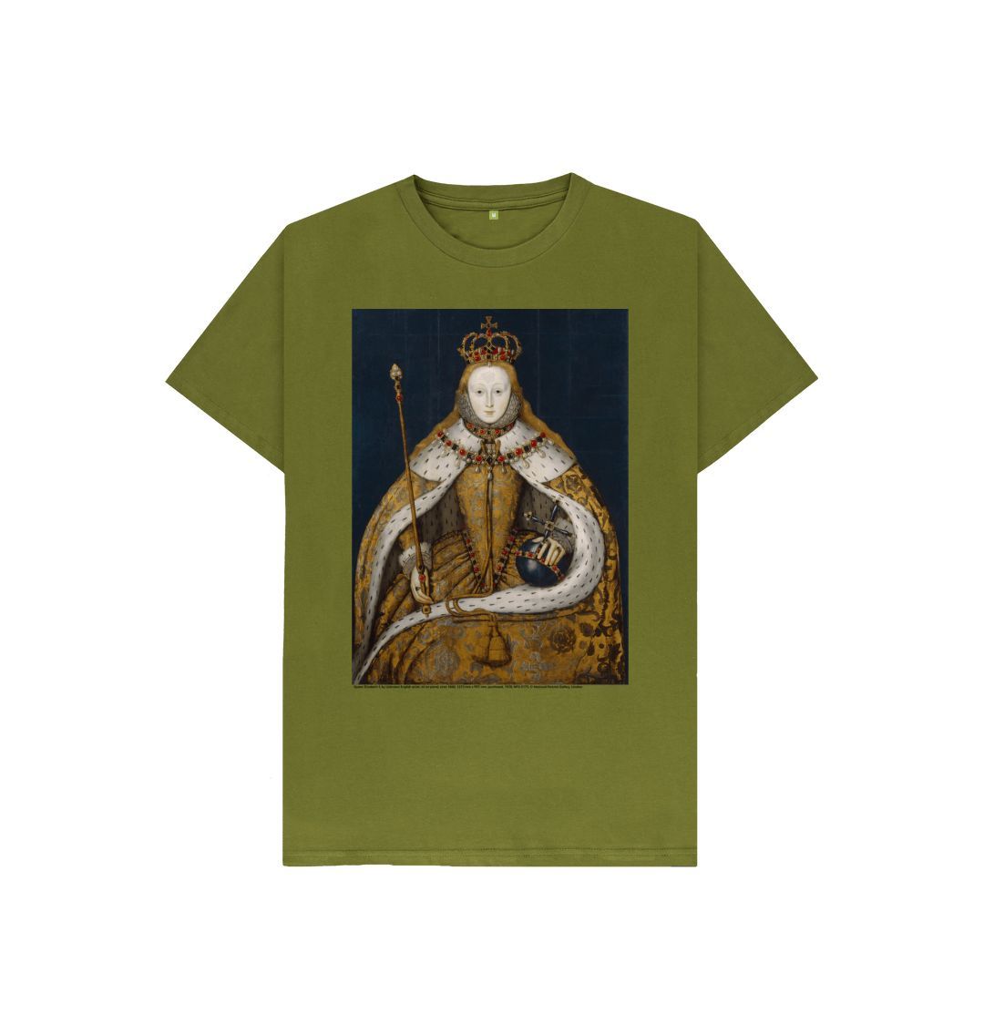 Moss green queen elizabeth i kids t shirt