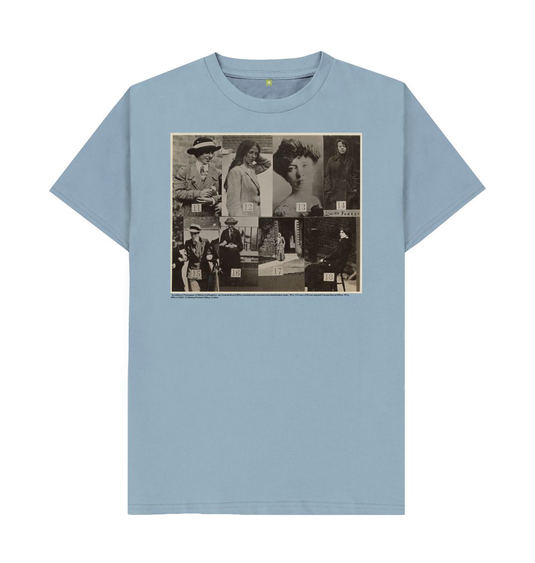 Stone blue 'surveillance photograph of militant suffragettes' npg x132847 unisex t shirt