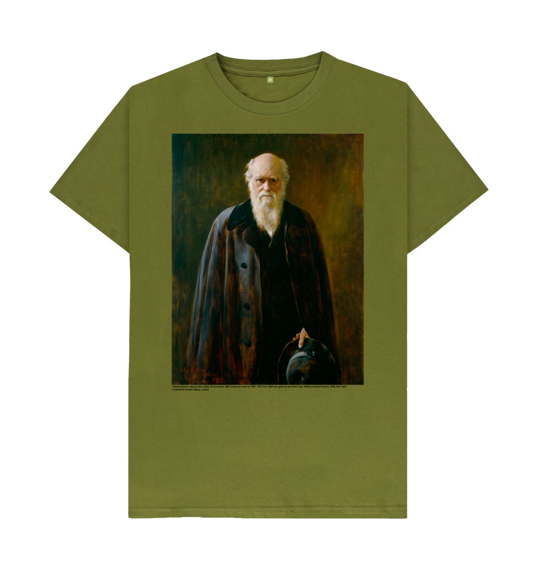 Moss green charles darwin unisex t shirt