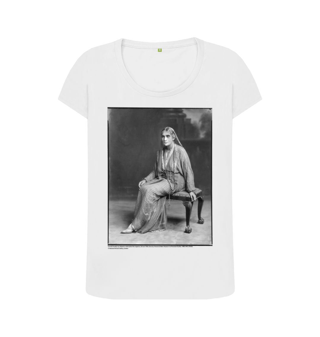 White cornelia sorabji women's scoop neck t shirt