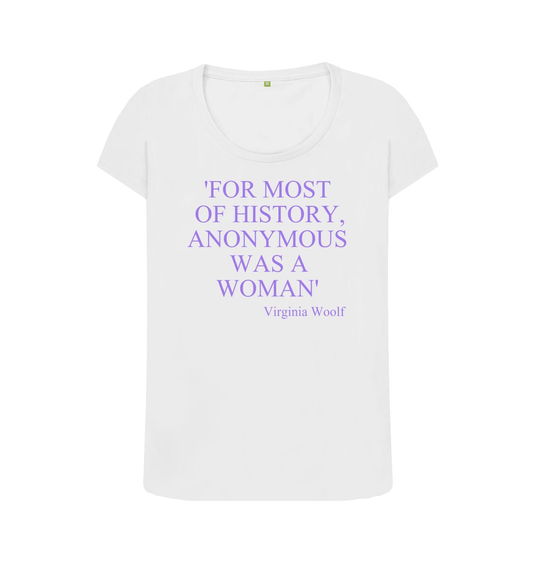 White virginia woolf women's scoop neck quote t shirt
