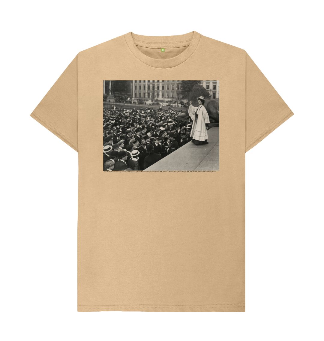 Sand emmeline pankhurst addressing a crowd in trafalgar square unisex t shirt