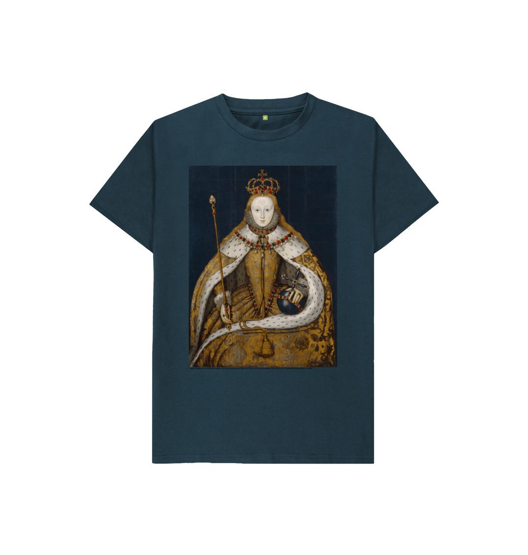Denim blue queen elizabeth i kids t shirt
