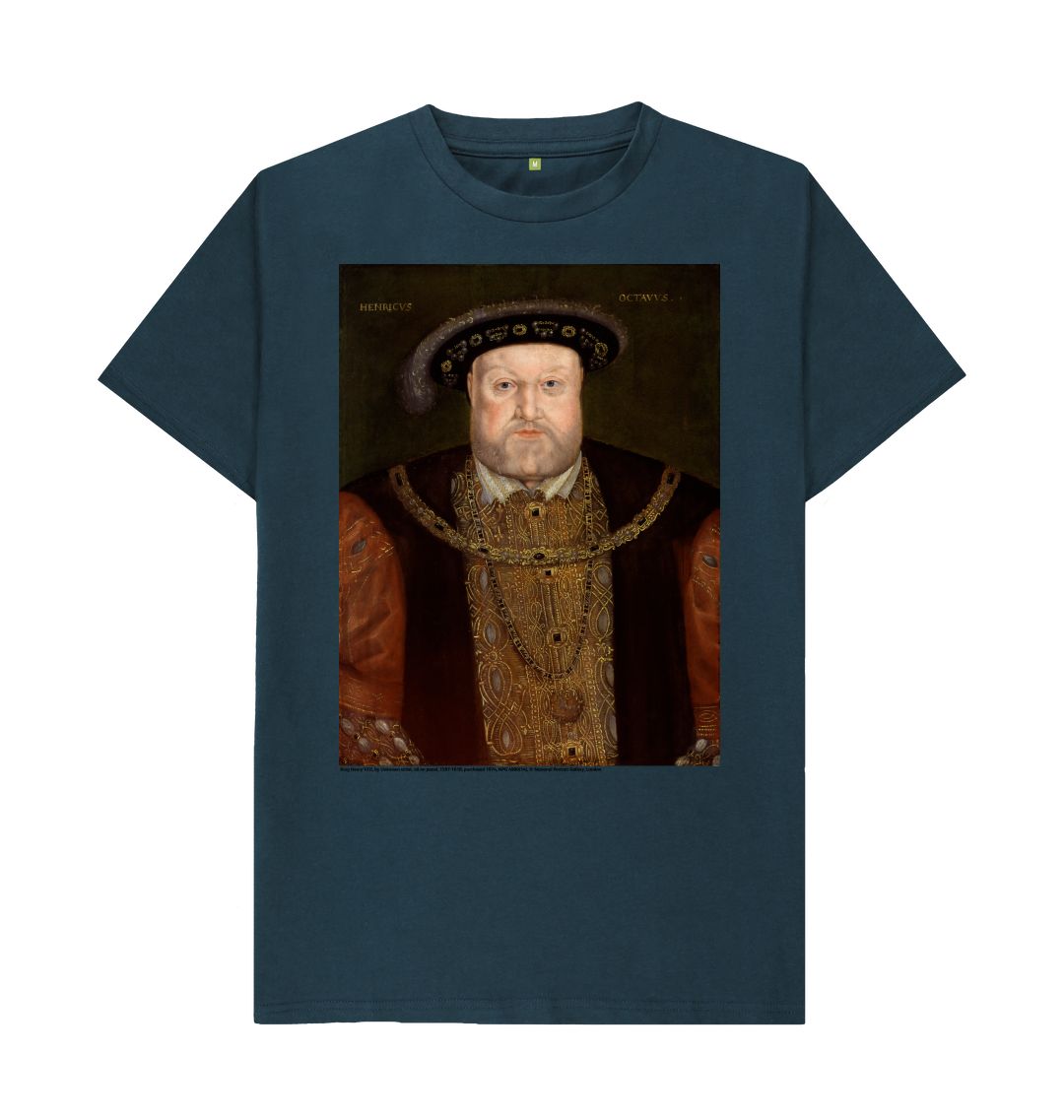 Denim blue king henry viii unisex t shirt
