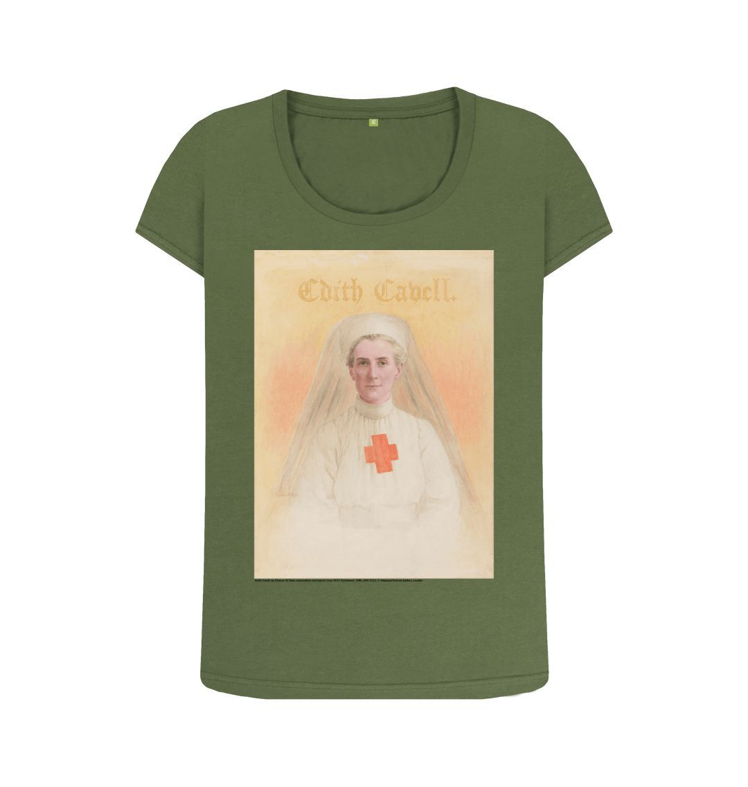 Khaki edith cavell women's scoop neck t shirt