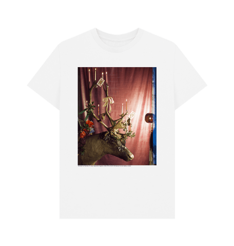 White Reindeer by Yevonde Unisex Crew Neck T-shirt