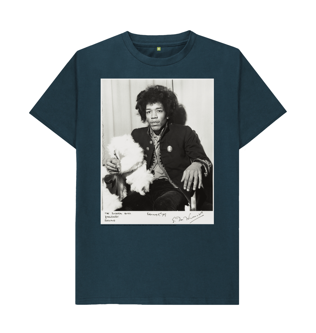 Denim blue printed t shirt front