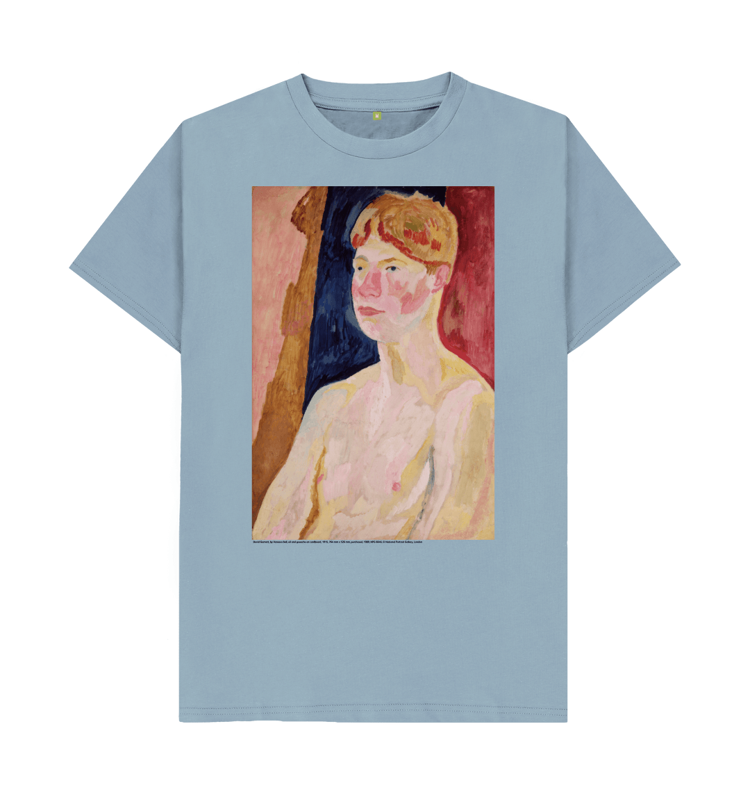 Stone blue printed t shirt front