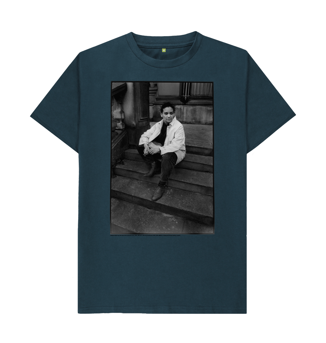 Denim blue printed t shirt front