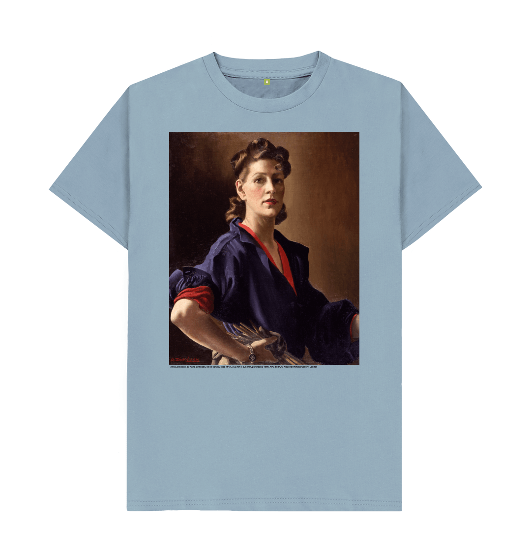 Stone blue printed t shirt front