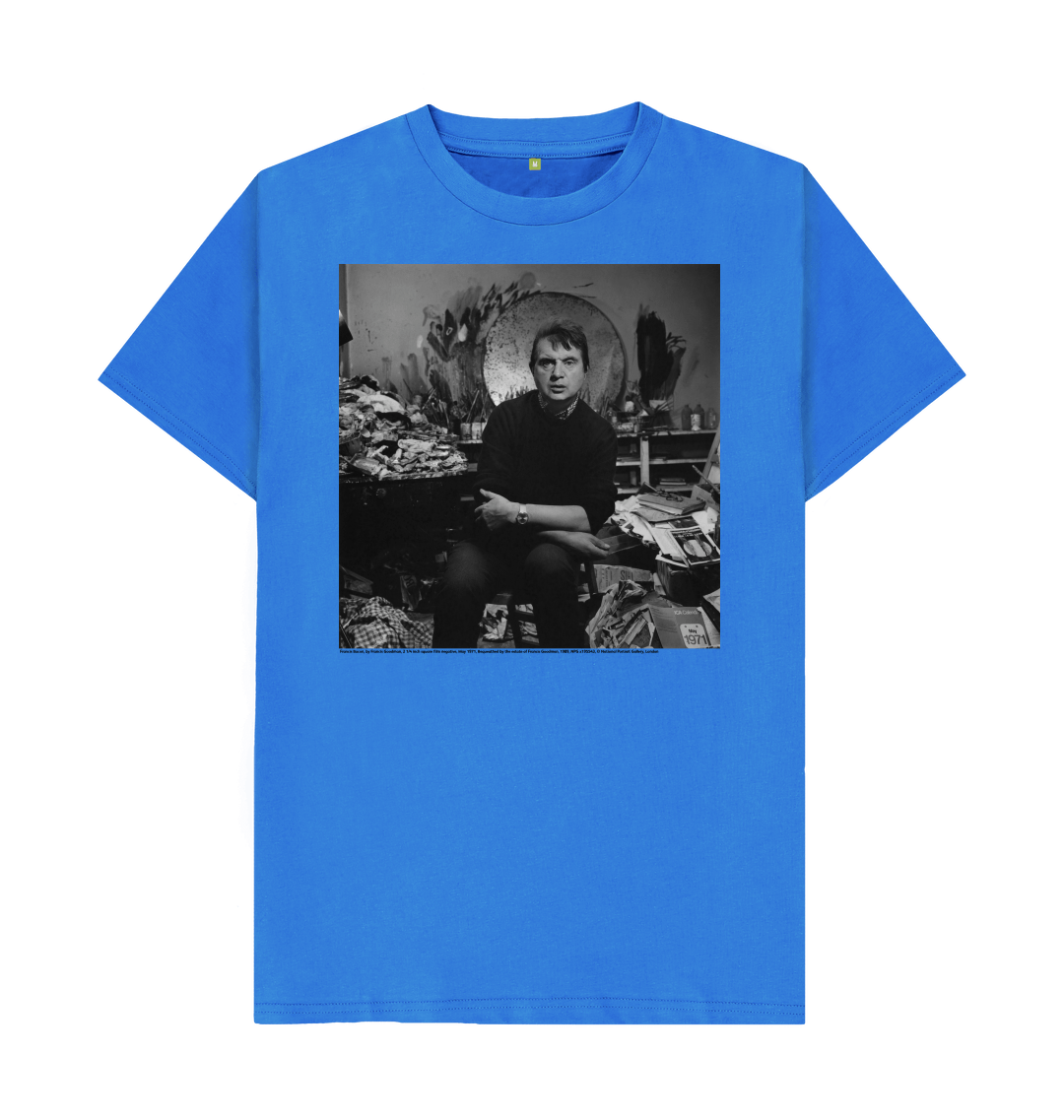 Bright blue printed t shirt front