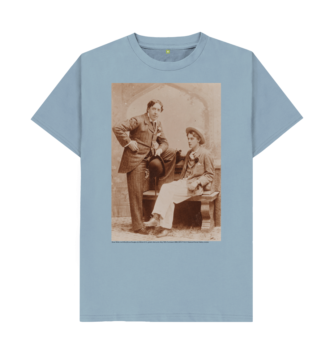 Stone blue printed t shirt front