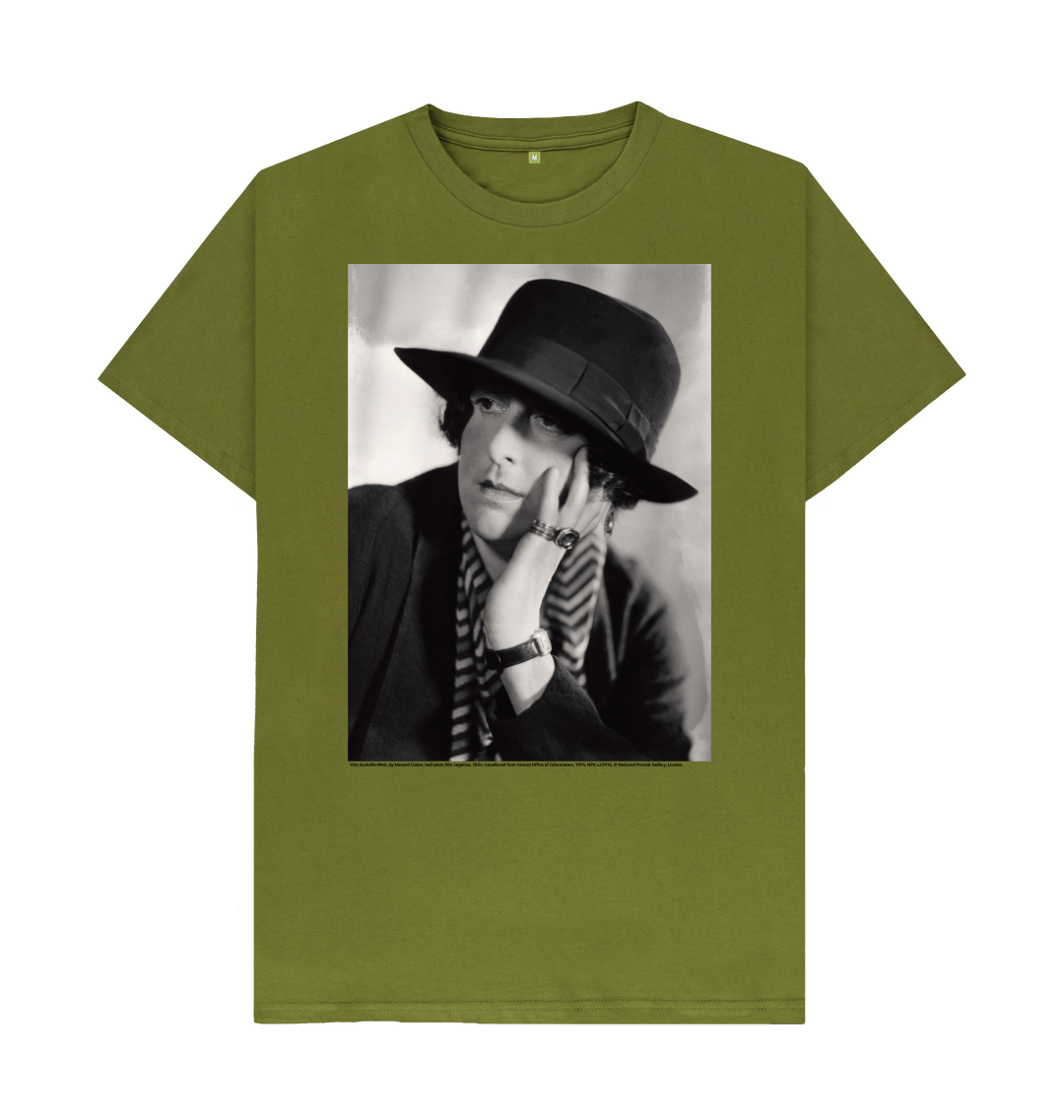 Moss green printed t shirt front